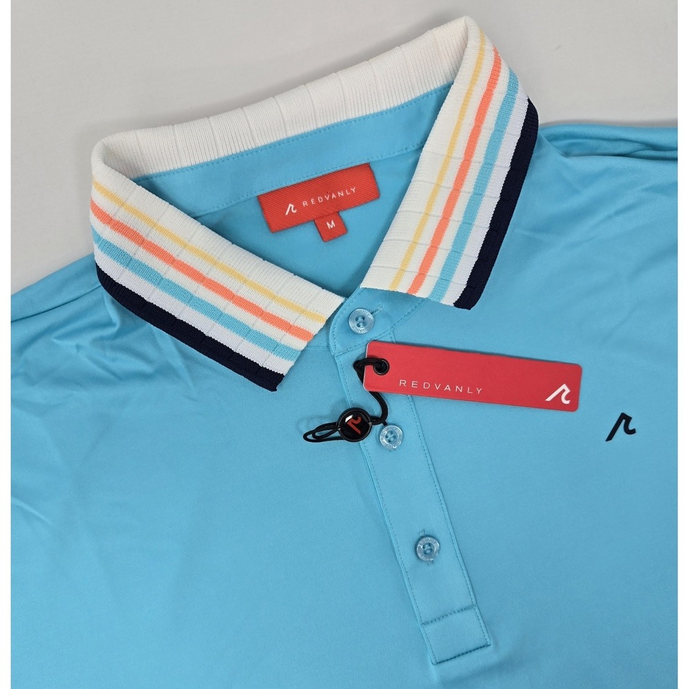 Redvanly Shirt Mens M‎ Mael Polo Teal Golf PUREpoly 4 Way Stretch Casual R2505